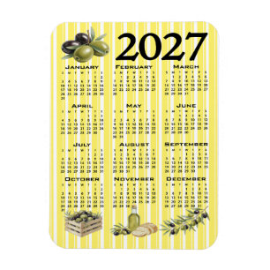 2027 Agenda, Mediterrane Olijven Gele Strepen Magneet