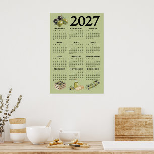 2027 Agenda, Mediterrane Olijven, Groen Poster
