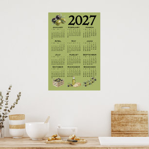 2027 Agenda, Mediterrane Olijven, Groen Poster