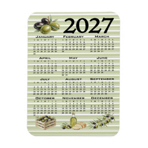 2027 Agenda, Mediterrane Olijven, Groene Strepen Magneet