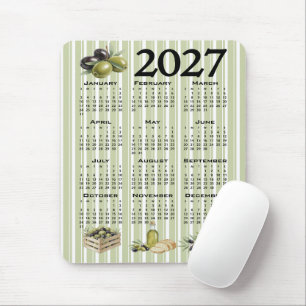 2027 Agenda, Mediterrane Olijven, Groene Strepen Muismat
