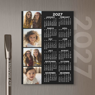 2027 Agenda met 4 foto collage magnetische kaart