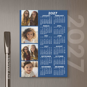 2027 Agenda met 4 foto collage magnetische kaart