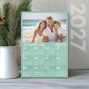 2027 Agenda met foto aangepaste tekst Strand Feestdagenkaart