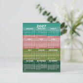 2027 Agenda - modern abstract streeppatroon Briefkaart (Staand voorkant)
