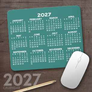 2027 Agenda - modern blauw en wit eenvoudig Muismat