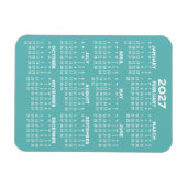 2027 Agenda - Modern, Minimaal Aqua en Wit Magneet (Horizontaal)