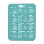 2027 Agenda - Modern, Minimaal Aqua en Wit Magneet (Verticaal)
