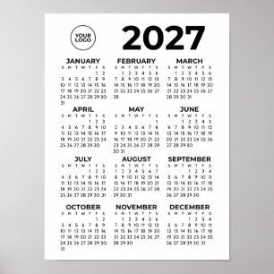 2027 Agenda Modern Zakelijk Bedrijf met Logo Poster