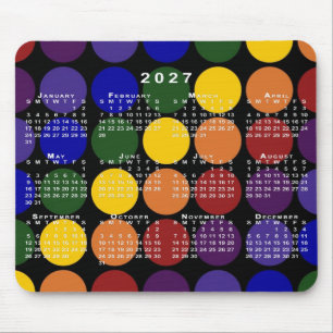 2027 Agenda Pride Regenboog Stippen op Zwart Muismat