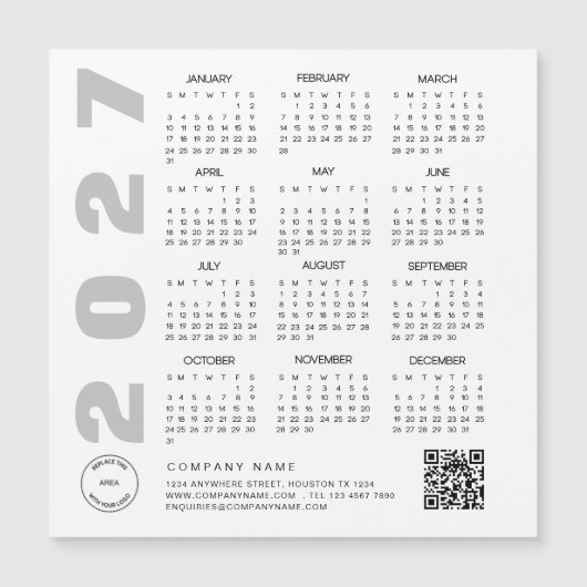 2027 Agenda QR Code Bedrijfslogo Weggevertje (Voorkant)