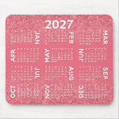 2027 Agenda - roze glinsterende afdruk Muismat (Voorkant)