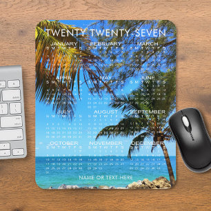 2027 Agenda Tropisch Strand of Uw Foto & Tekst Muismat