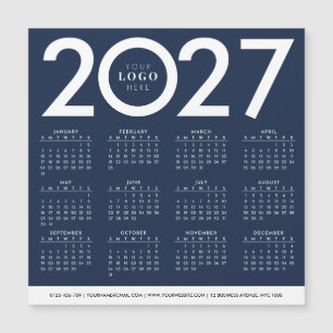 2027 Agenda Zakelijk Bedrijfslogo Marineblauw