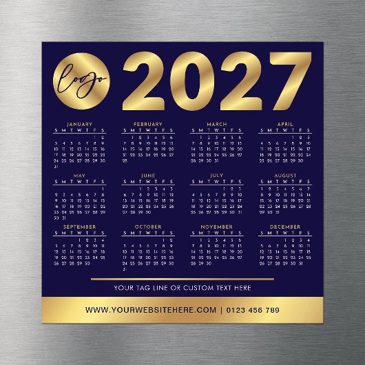 2027 Agenda Zakelijk Logo Navy & Goud Zakelijk