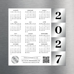 2027 Agenda Zakelijk Logo QR Code Chrome Zilver