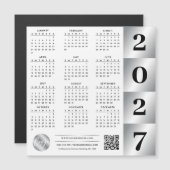 2027 Agenda Zakelijk Logo QR Code Chrome Zilver (Voorkant / Achterkant)