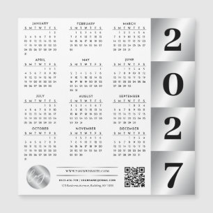 2027 Agenda Zakelijk Logo QR Code Chrome Zilver