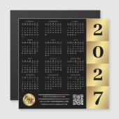 2027 Agenda Zakelijk Logo QR Code Zwart & Goud (Voorkant / Achterkant)