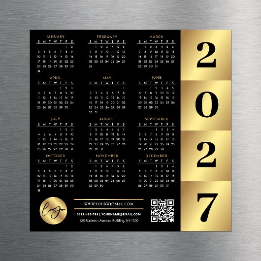 2027 Agenda Zakelijk Logo QR Code Zwart & Goud