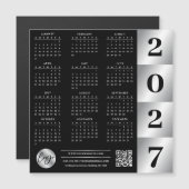 2027 Agenda Zakelijk Logo QR Code Zwart & Zilver (Voorkant / Achterkant)