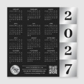 2027 Agenda Zakelijk Logo QR Code Zwart & Zilver (Voorkant)