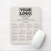 2027 Agenda Zakelijk Logo Tekst Beige Muismat (Met muis)