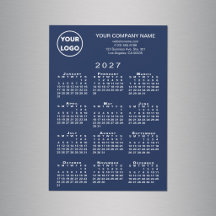2027 Agenda Zakelijk Logo Tekst Marineblauwe Magne