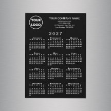 2027 Agenda Zakelijk Logo Tekst Zwarte Magneetkaar