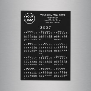 2027 Agenda Zakelijk Logo Tekst Zwarte Magneetkaar