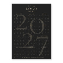 2027 Agenda Zakelijk Logo Zwart Goud Magneet