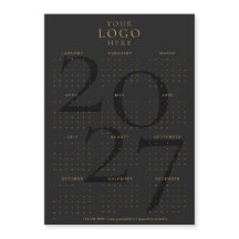 2027 Agenda Zakelijk Logo Zwart Goud Magneet