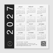 2027 Agenda Zwarte Tekst QR Code Bedrijfslogo