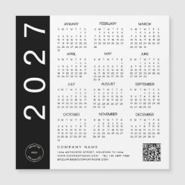 2027 Agenda Zwarte Tekst QR Code Bedrijfslogo