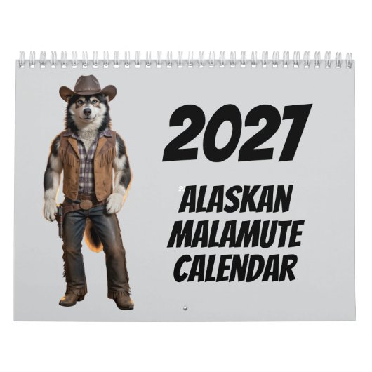 2027 Alaskan Malamute hondenkalender Kalender (Hoes)