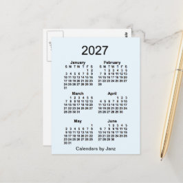2027 Alice Blue 6 Maanden Mini Kalender van Janz Briefkaart