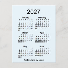 2027 Alice Blue 6 Maanden Mini Kalender van Janz Briefkaart
