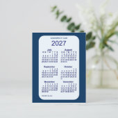 2027 Alice Blue 6 Month Mini Calendar van Janz Briefkaart (Staand voorkant)
