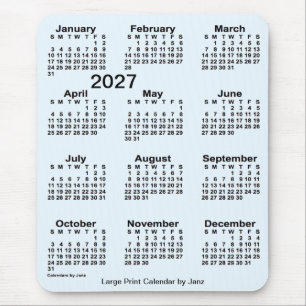 2027 Alice Blue Large Print Calendar van Janz Muismat