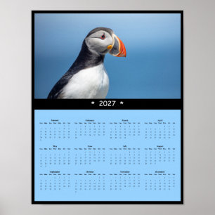 2027 Atlantische Papegaaiduiker in Maine Muurkalen Poster