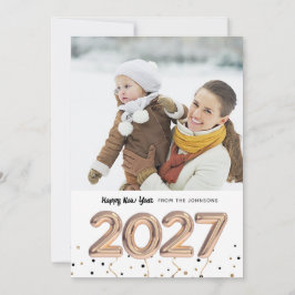 2027 Ballon Nummers Gelukkig Nieuwjaar Foto Feestdagenkaart