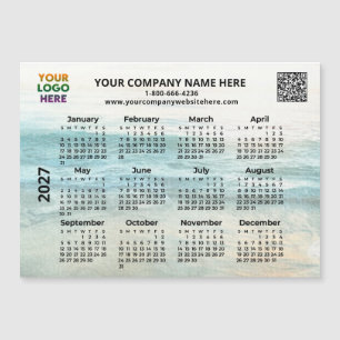 2027 Bedrijfsnaam Logo QR Oceaan Agenda Magneet