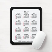 2027 Black 52 weken ISO-kalender van Janz Two Tone Muismat (Met muis)