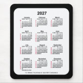 2027 Black 52 weken ISO-kalender van Janz Two Tone Muismat (Voorkant)