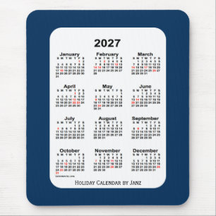 2027 Blauwe agenda van de Holiday Politie Box Blue Muismat