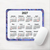2027 Blauwe Vakantie Kunstkalender van Janz Muisma Muismat (Met muis)