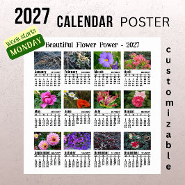 2027 Bloem Foto Agenda - Maandag Week Poster