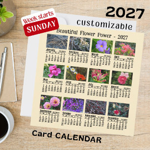2027 Bloem Foto Agenda Zondag Week Plat Kaart