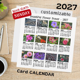 2027 Bloem Foto Agenda Zondag Week Plat Kaart