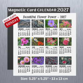 2027 Bloem Foto Kalender Zondag Week Magnetische K
